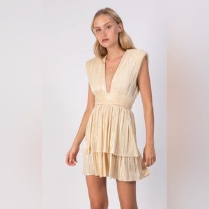 Sabina Musayev Gold Mini Dress